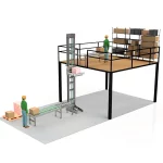SISTEM LIFT+CONVEIOR AUTOMATIZAT PENTRU TRANSFER CUTII L600 MM