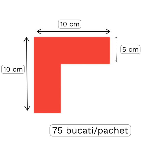 SET COLTURI ADEZIVE MEANLEAN  10 X 10 X5 CM ROSU 75 BUCATI
