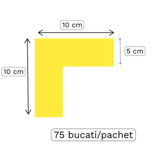 SET COLTURI ADEZIVE MEANLEAN  10 X 10 X5 CM GALBEN 75 BUCATI