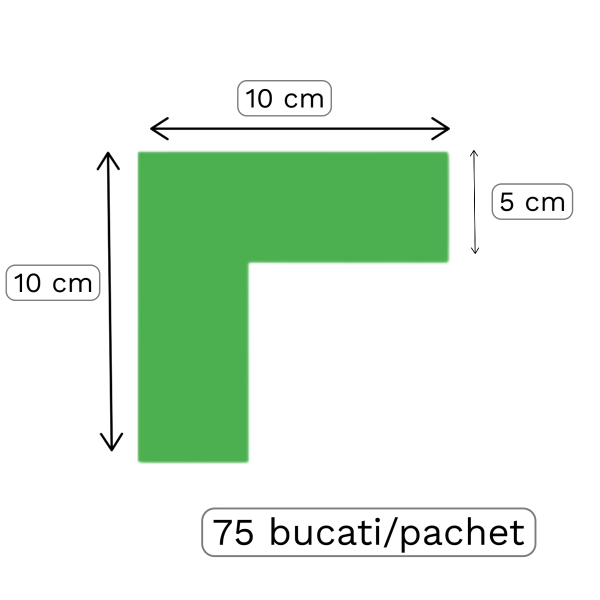 SET COLTURI ADEZIVE MEANLEAN  10 X 10 X5 CM VERDE 75 BUCATI