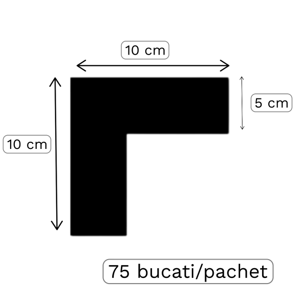 SET COLTURI ADEZIVE MEANLEAN  10 X 10 X5 CM NEGRU 75 BUCATI