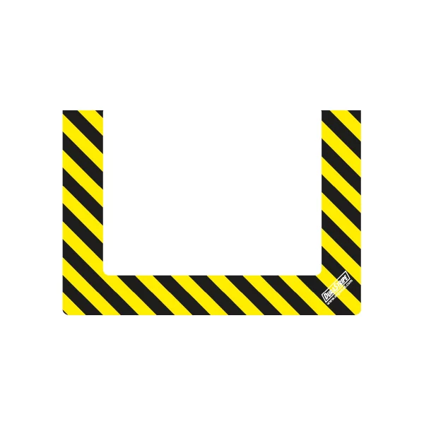 RAMA ADEZIVA PARDOSELI INDUSTRIALE 5CM GALBEN/NEGRU TIP HAZARD A4 10 BUCATI