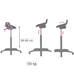 SCAUN ERGONOMIC ERGOPERFECT RELIEF (STAT JOS/IN PICIOARE) 120KG 56-80 CM - imagine 2